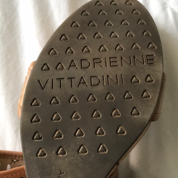 Adrienne Vittadini Brown/Tan Strap Wedges - Picture 4 of 5
